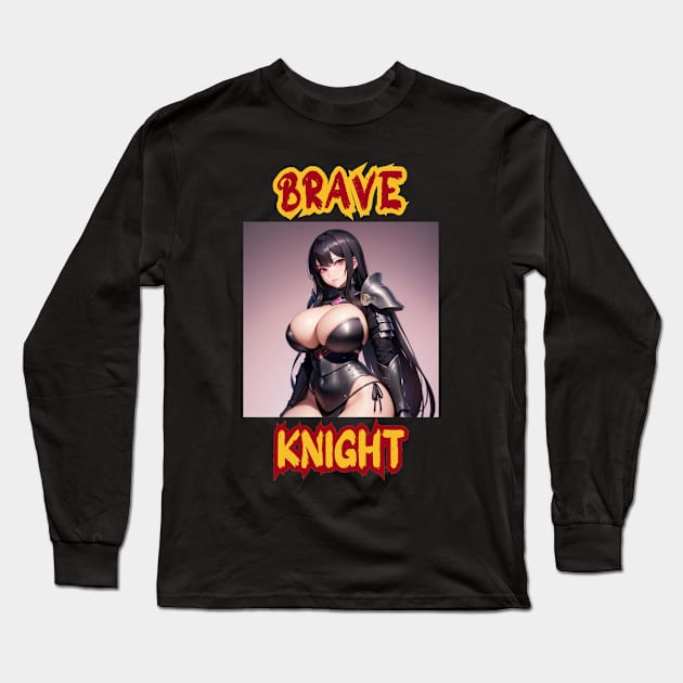 Brave Knight Anime Girl Long Sleeve T-Shirt by Clicks Clothes